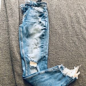 Zara Destructed Light Wash Denim